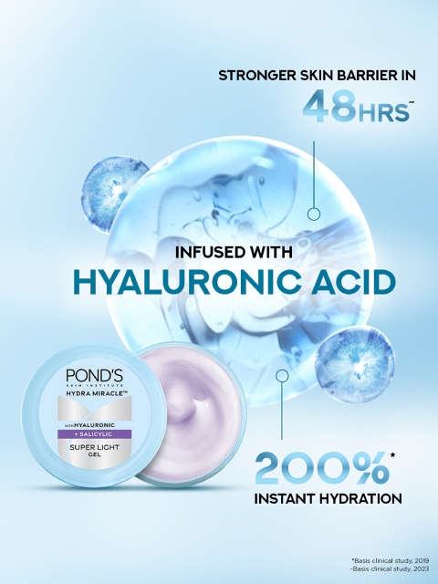 Ponds Hydra Miracle Super Light Gel With Hyaluronic Acid & Salicylic - 200ml 3 Ponds Hydra Miracle Super Light Gel With Hyaluronic Acid & Salicylic - 200ml