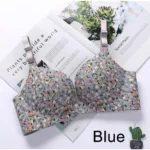 Premium Floral Push Up Seamless Printed Bra for Women - Bra Blue