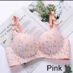 Premium Floral Push Up Seamless Printed Bra for Women - Bra Pink