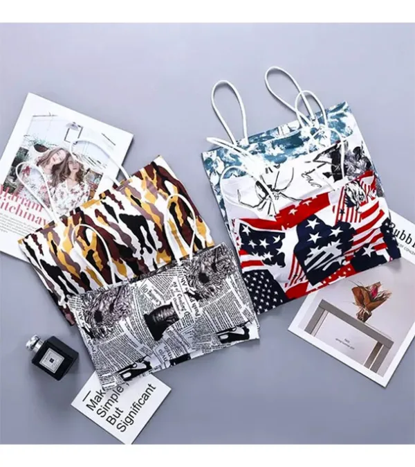 Printed Slim Strap Padded Body Shape Bra For Women-one Piece - Bra