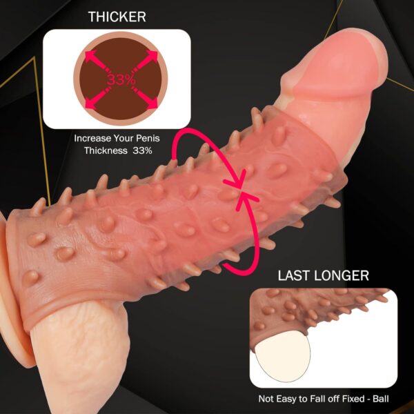 Sex Toys for Men, Penis Sleeve, Penis Ring Silicone Cock Sleeve Male