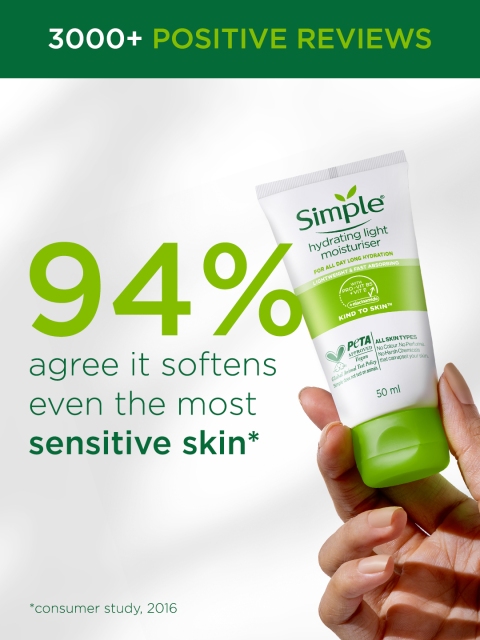 Simple Hydrating Light Moisturiser with Pro-Vitamin B5 & E for 12Hr Hydration - 50 ml 6 Simple Hydrating Light Moisturiser with Pro-Vitamin B5 & E for 12Hr Hydration - 50 ml