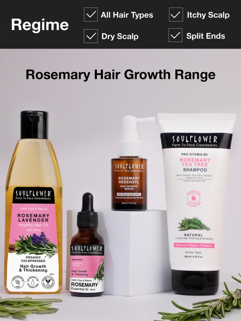 Soulflower Rosemary Lavender Hair Growth Oil for Hair Fall 120ml 6 Soulflower Rosemary Lavender Hair Growth Oil for Hair Fall 120ml