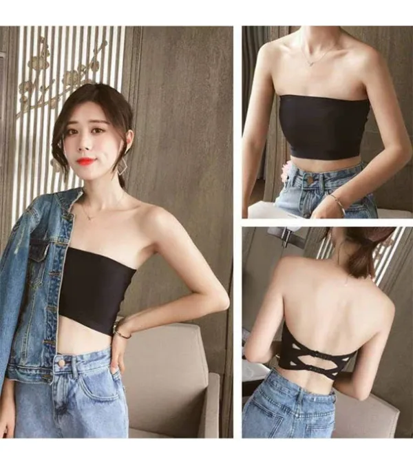Strapless Padded Tube Silk Foam Bra For Women One Piece Bra