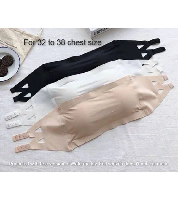 Strapless Padded Tube Silk Foam Bra For Women One Piece Bra Multicolor