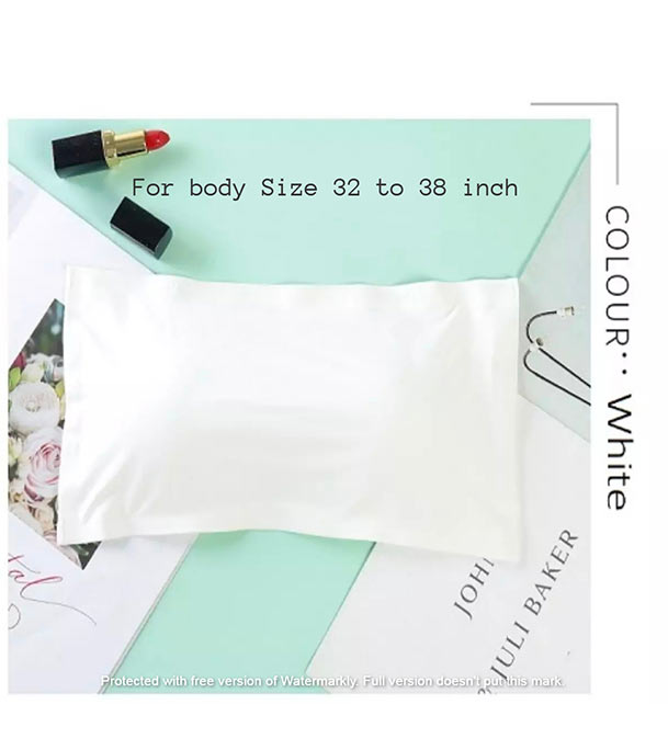 Strapless Padded Tube Silk Foam Bra For Women One Piece Bra White 1 Strapless Padded Tube Silk Foam Bra For Women One Piece Bra White
