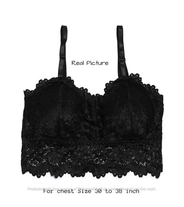 Stylish Comfortable Lace Padded Bra for Women Black