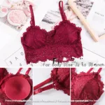 Stylish Comfortable Lace Padded Bra for Women Maroon