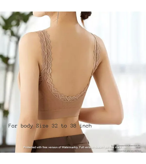 Stylish Soft Comfortable Lace Padded Bra for Women Khaki