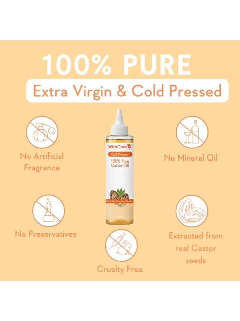 WishCare Coldpressed Castor Oil for Hair & Skin 200 ml 4 WishCare Coldpressed Castor Oil for Hair & Skin 200 ml