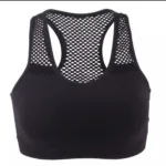 Women Bra Yoga Bra Mesh Hollow Out Breathable Fitness Shockproof Quick drying on the back For Running Gym Push Up Air Bra Black