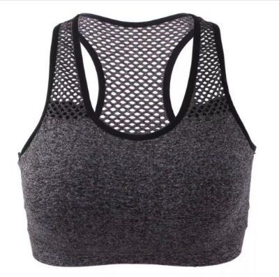 Women Bra Yoga Bra Mesh Hollow Out Breathable Fitness Shockproof Quick drying on the back For Running Gym Push Up Air Bra Grey 2 Women Bra Yoga Bra Mesh Hollow Out Breathable Fitness Shockproof Quick drying on the back For Running Gym Push Up Air Bra Grey