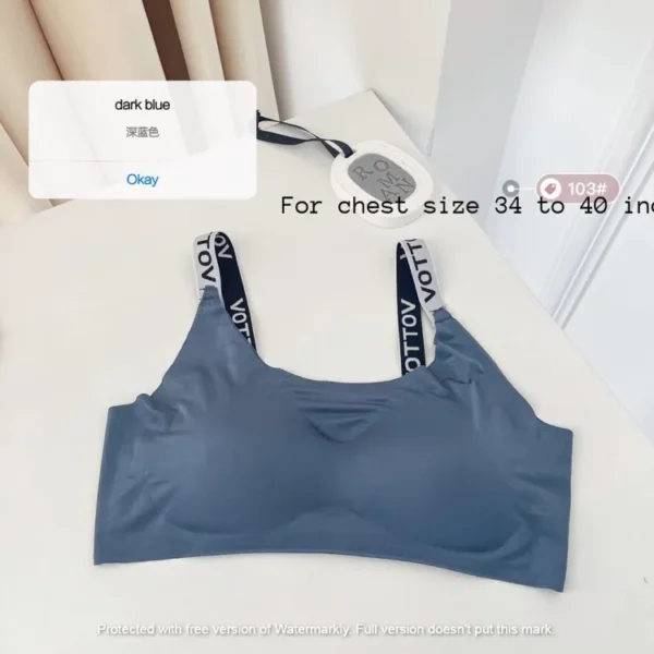 Women Sports Push Up Bra for Gym Fitness Exercises and regular use-One Piece Lake Water Dark blue