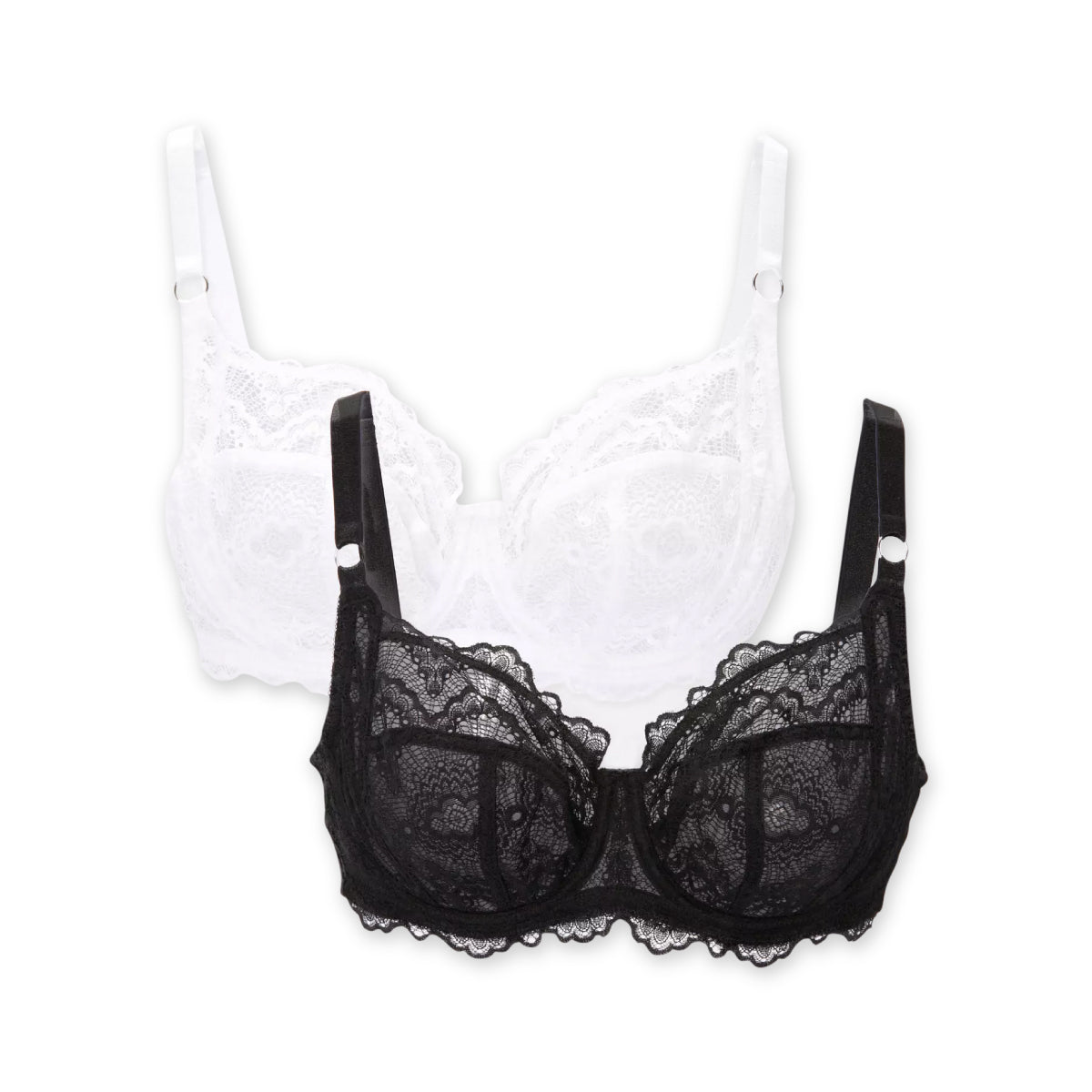 Women's Full Cup Non-Padded Lace Bra 1 Women's Full Cup Non-Padded Lace Bra