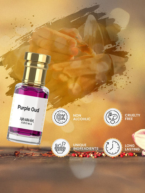 Arabian Aroma Purple Oud Long Lasting Non Alcoholic Attar - 6 ml 3 Arabian Aroma Purple Oud Long Lasting Non Alcoholic Attar - 6 ml