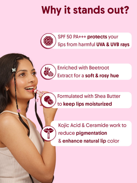 Aravi Organic Tinted Lip Balm With SPF 50 PA+++ Kojic Acid & Peptide Lip Brightening 5g 3 Aravi Organic Tinted Lip Balm With SPF 50 PA+++ Kojic Acid & Peptide Lip Brightening 5g