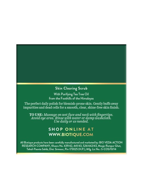 Biotique Unisex Advanced Organics Tea Tree Skin Clearing Face Scrub 50 g 3 Biotique Unisex Advanced Organics Tea Tree Skin Clearing Face Scrub 50 g