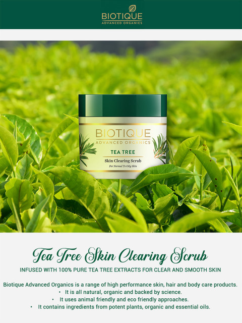 Biotique Unisex Advanced Organics Tea Tree Skin Clearing Face Scrub 50 g 6 Biotique Unisex Advanced Organics Tea Tree Skin Clearing Face Scrub 50 g