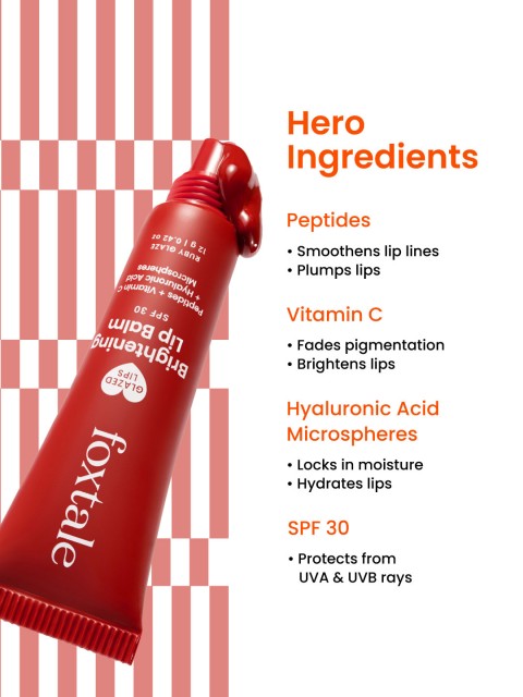 Buy FoxTale SPF 30 Brightening Lip Balm With Peptides & Vit C Ruby Glaze 12 G - - Personal Care for Unisex 4 Buy FoxTale SPF 30 Brightening Lip Balm With Peptides & Vit C Ruby Glaze 12 G - - Personal Care for Unisex