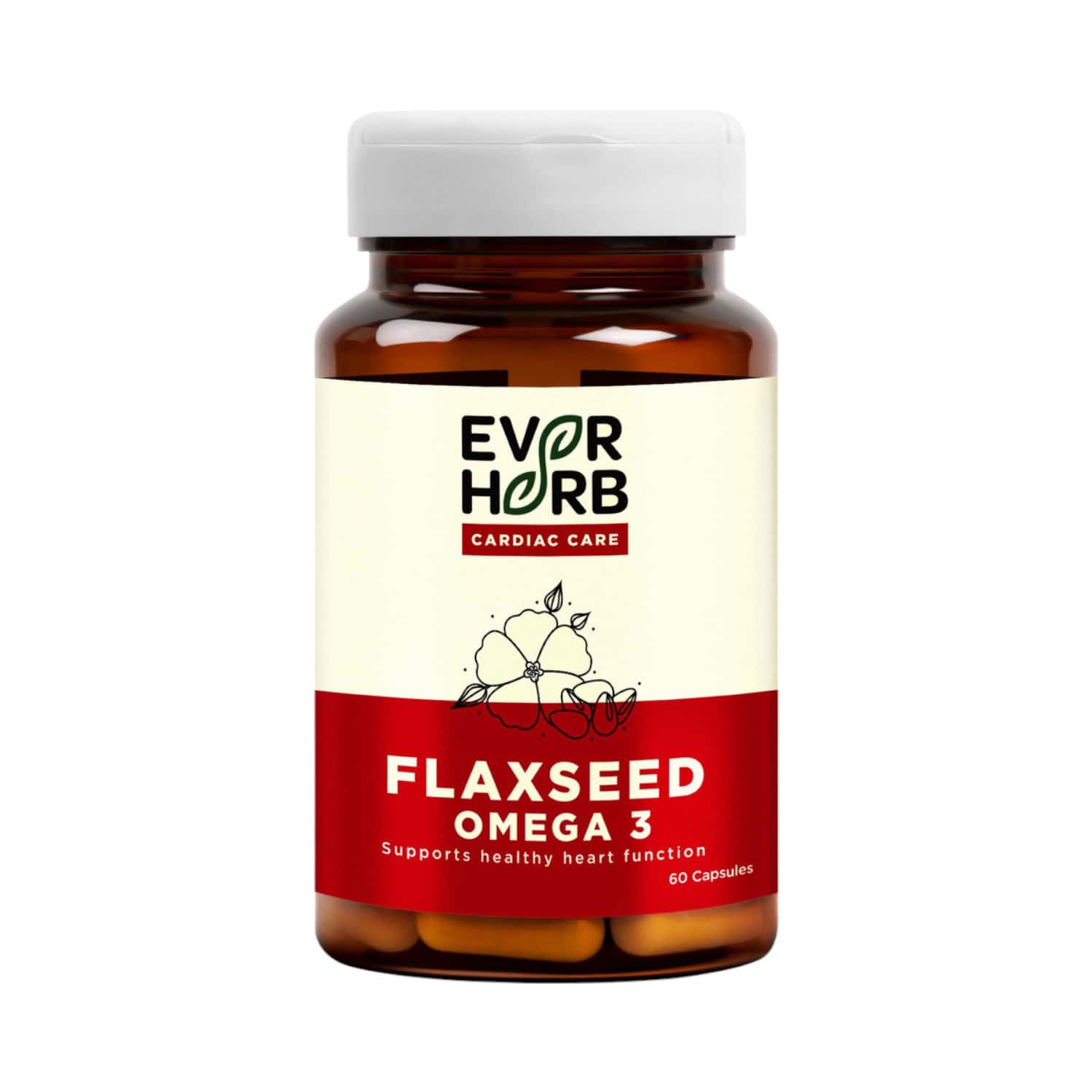 Everherb (By Pharmeasy) Flaxseed Omega 3 - Essential Fatty Acids - Healthy Heart - Bottle Of 60 1 Everherb (By Pharmeasy) Flaxseed Omega 3 - Essential Fatty Acids - Healthy Heart - Bottle Of 60