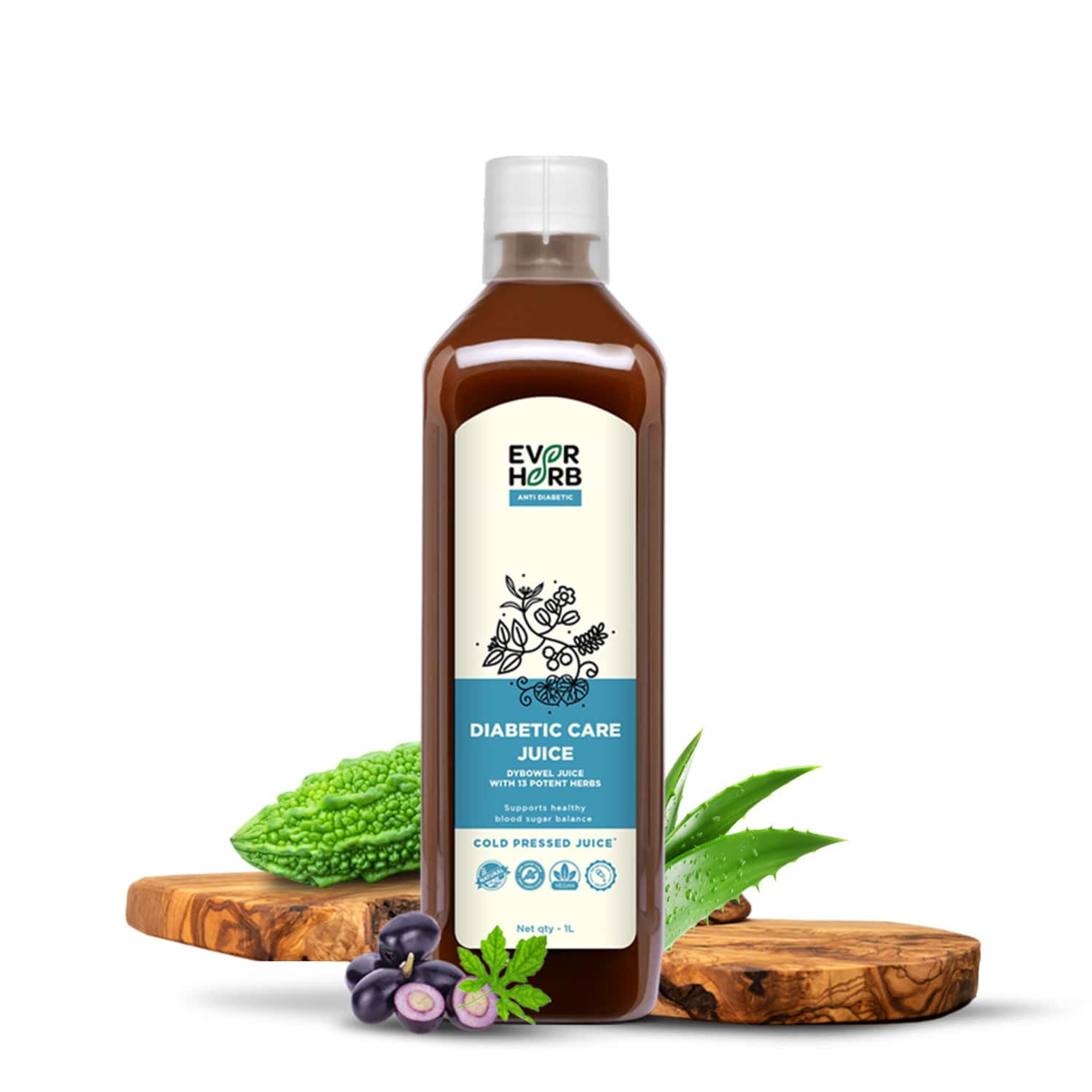 Everherb Diabetic Care Juice-13 Potent Herbs - Healthy Blood Sugar Management - 1 Litre Bottle 1 Everherb Diabetic Care Juice-13 Potent Herbs - Healthy Blood Sugar Management - 1 Litre Bottle