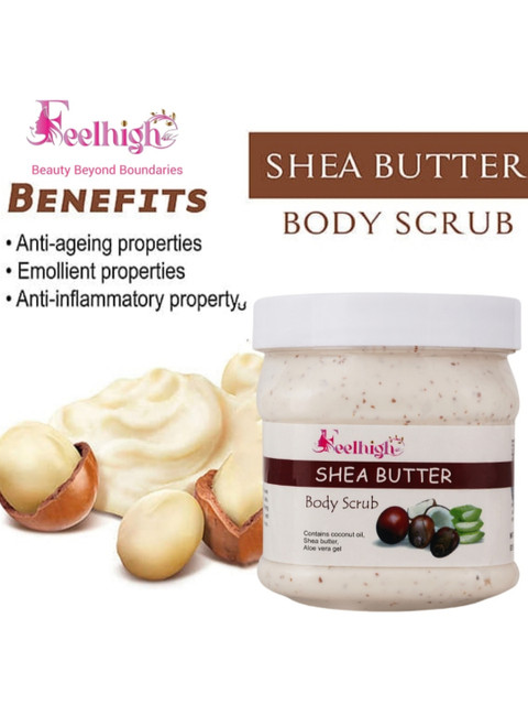 FEELHIGH Shea Butter Face & Body Scrub with Coconut Oil - 500 ml 2 FEELHIGH Shea Butter Face & Body Scrub with Coconut Oil - 500 ml