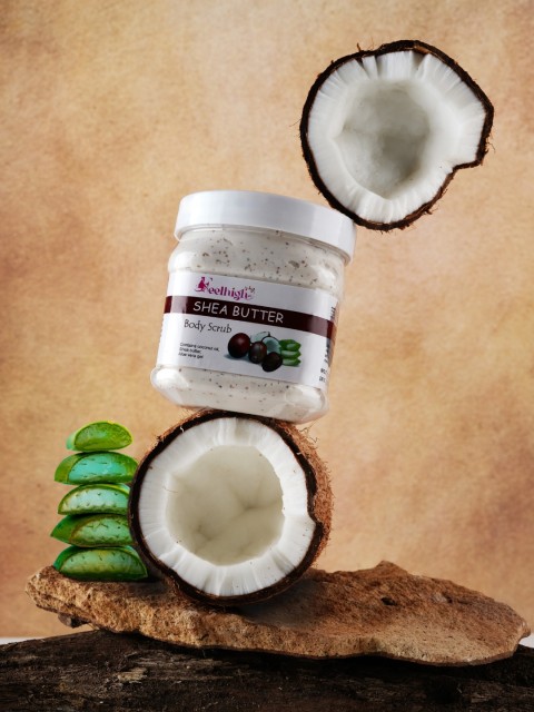 FEELHIGH Shea Butter Face & Body Scrub with Coconut Oil - 500 ml 3 FEELHIGH Shea Butter Face & Body Scrub with Coconut Oil - 500 ml