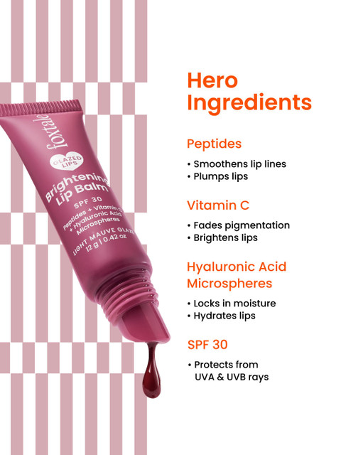 FoxTale SPF 30 Brightening Lip Balm with Peptides & Vit C- Light Mauve Glaze-12g 3 FoxTale SPF 30 Brightening Lip Balm with Peptides & Vit C- Light Mauve Glaze-12g