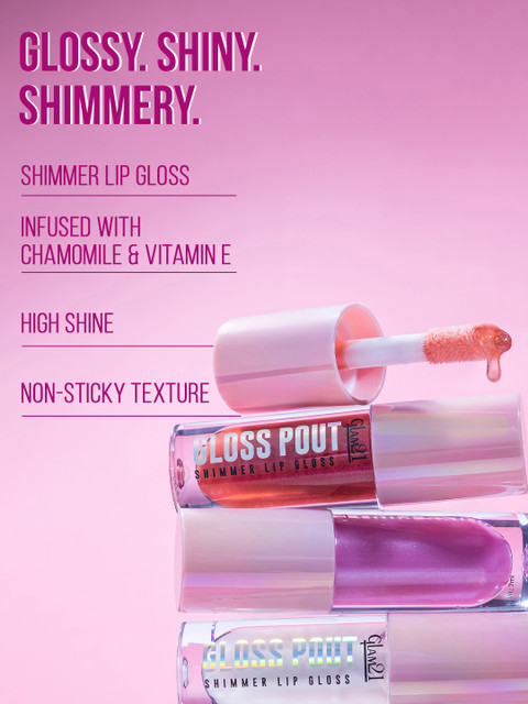 GLAM21 Gloss Pout Shimmer High Shine Glossy Finish Lip Gloss - 7 g - Crimson Kiss 03 4 GLAM21 Gloss Pout Shimmer High Shine Glossy Finish Lip Gloss - 7 g - Crimson Kiss 03