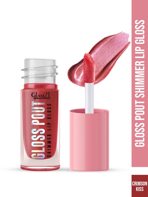 GLAM21 Gloss Pout Shimmer High Shine Glossy Finish Lip Gloss - 7 g - Crimson Kiss 03