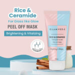 GLAMVEDA Rice & Ceramide Glass Skin Brightening & Vitalizing Peel Off Mask - 100 gm