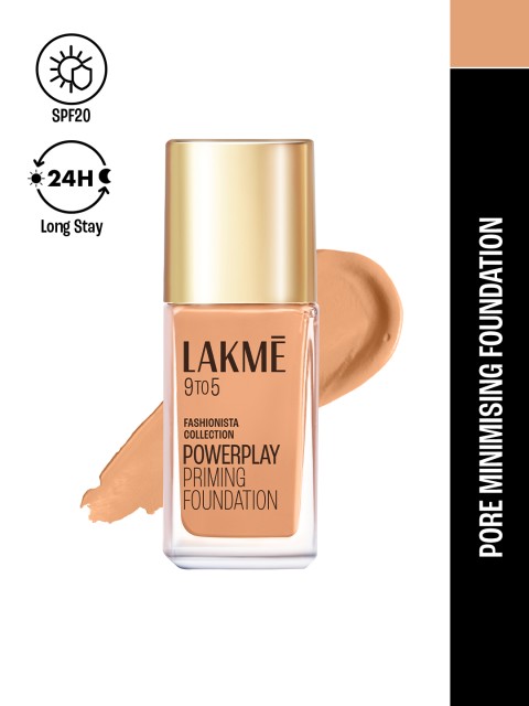 Lakme 9to5 Powerplay Priming Foundation, Built in Primer, SPF 20, Warm Beige, 25 ml 3 Lakme 9to5 Powerplay Priming Foundation, Built in Primer, SPF 20, Warm Beige, 25 ml