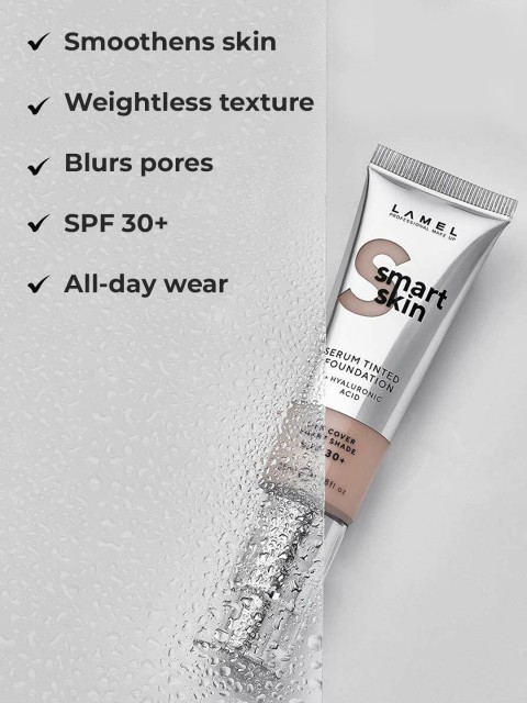 LAMEL Smart Skin Serum Tinted Foundation SPF30+ 401-Porcelain 2 LAMEL Smart Skin Serum Tinted Foundation SPF30+ 401-Porcelain