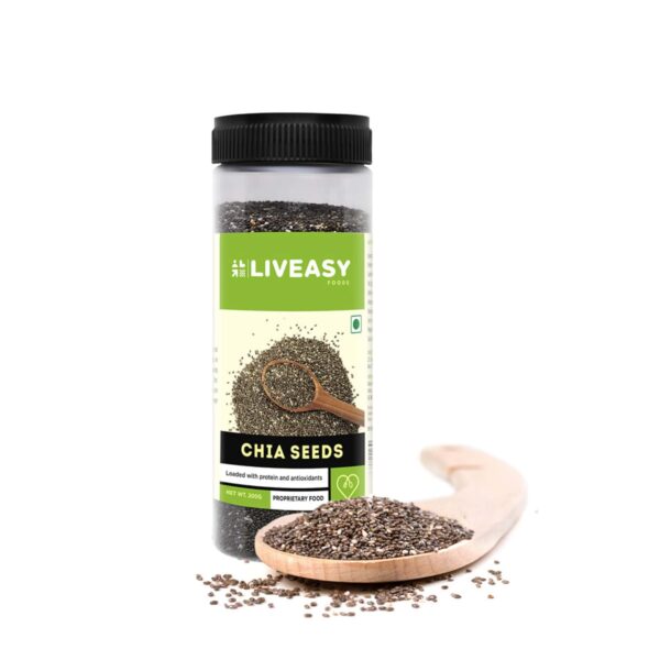 Liveasy Foods Raw Chia Seeds - Superfood Loaded With Nutrients - Rich In Proteins - 200 Grams