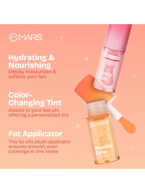 MARS Color Changing Lip Oil 3.5ml - Peachy Dew 2 MARS Color Changing Lip Oil 3.5ml - Peachy Dew