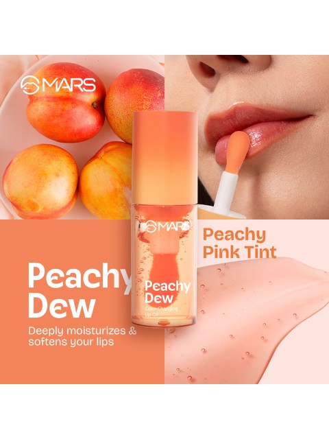 MARS Color Changing Lip Oil 3.5ml - Peachy Dew 3 MARS Color Changing Lip Oil 3.5ml - Peachy Dew