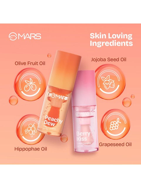 MARS Color Changing Lip Oil 3.5ml - Peachy Dew 4 MARS Color Changing Lip Oil 3.5ml - Peachy Dew