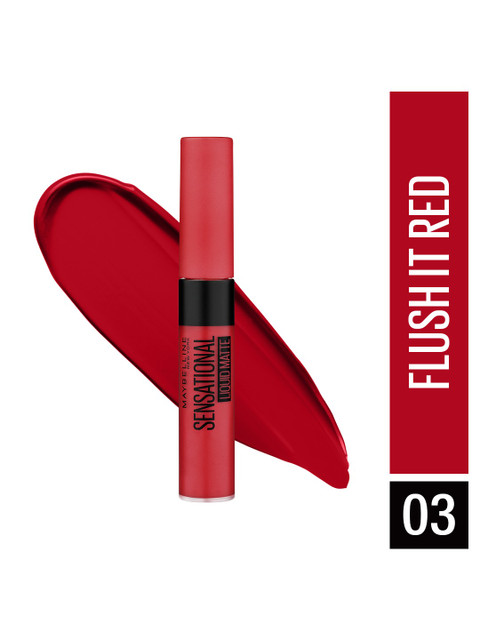 Maybelline New York Sensational Liquid Matte Lipstick 7 ml - Flush It Red 03 2 Maybelline New York Sensational Liquid Matte Lipstick 7 ml - Flush It Red 03