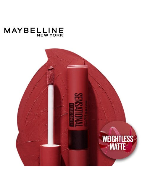 Maybelline New York Sensational Liquid Matte Lipstick 7 ml - Flush It Red 03 3 Maybelline New York Sensational Liquid Matte Lipstick 7 ml - Flush It Red 03