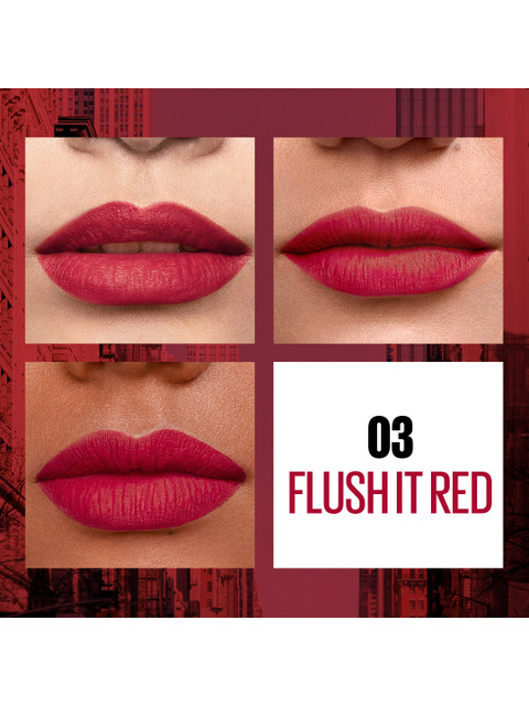Maybelline New York Sensational Liquid Matte Lipstick 7 ml - Flush It Red 03 4 Maybelline New York Sensational Liquid Matte Lipstick 7 ml - Flush It Red 03