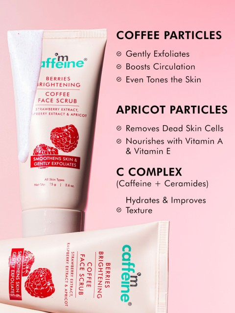 MCaffeine Berries Brightening Coffee Face Scrub With Apricot - 75 g 4 MCaffeine Berries Brightening Coffee Face Scrub With Apricot - 75 g