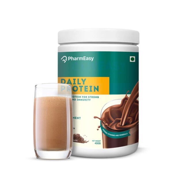 Pharmeasy Daily Protein For Strong Bones And Immunity Rich Chocolate Jar 400gm