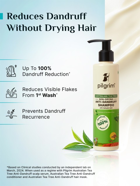 Pilgrim Australian Tea Tree Anti-Dandruff Shampoo With Salicylic Acid- 200 ml 4 Pilgrim Australian Tea Tree Anti-Dandruff Shampoo With Salicylic Acid- 200 ml