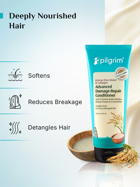Pilgrim Korean Rice Water & Collagen Advanced Damage Repair Conditioner - 200ml 2 Pilgrim Korean Rice Water & Collagen Advanced Damage Repair Conditioner - 200ml