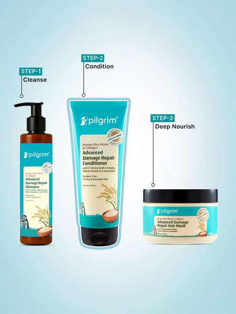 Pilgrim Korean Rice Water & Collagen Advanced Damage Repair Conditioner - 200ml 4 Pilgrim Korean Rice Water & Collagen Advanced Damage Repair Conditioner - 200ml