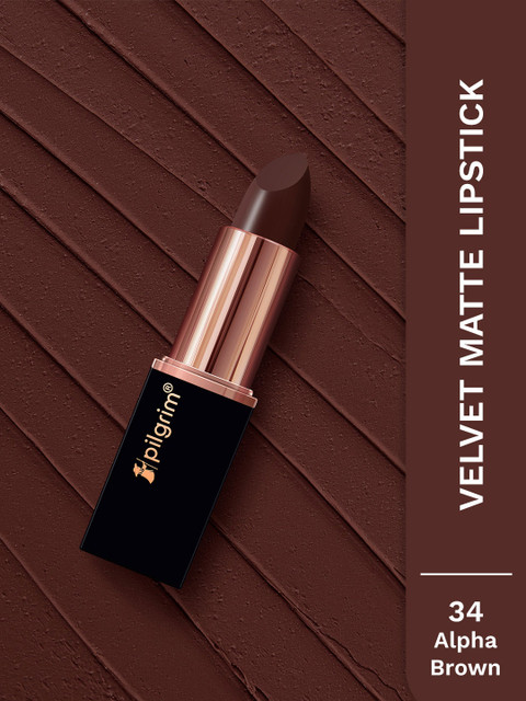Pilgrim Matte Bullet Intense Colour Transferproof & Smudgeproof Lipstick - Alpha Brown 34