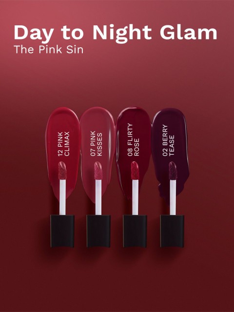 Pilgrim Set Of 4 Matte Me Up Mini Liquid Lipstick - 4 ml Each - The Pink Sin 2 Pilgrim Set Of 4 Matte Me Up Mini Liquid Lipstick - 4 ml Each - The Pink Sin