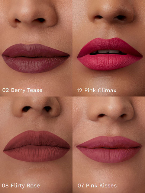 Pilgrim Set Of 4 Matte Me Up Mini Liquid Lipstick - 4 ml Each - The Pink Sin 6 Pilgrim Set Of 4 Matte Me Up Mini Liquid Lipstick - 4 ml Each - The Pink Sin