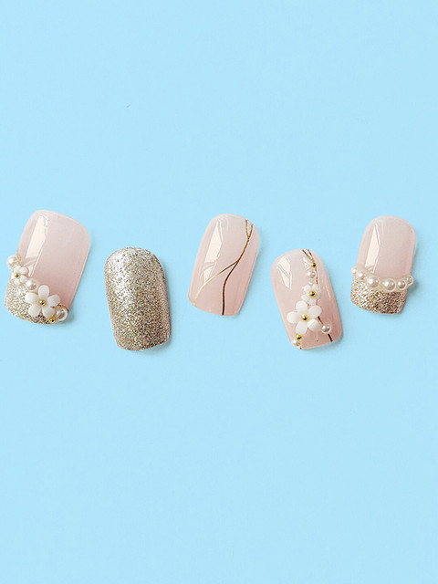 Secret Lives 24 Pieces 3D Flower & Pearl Design Nail Extensions 2 Secret Lives 24 Pieces 3D Flower & Pearl Design Nail Extensions