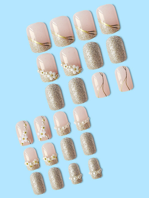 Secret Lives 24 Pieces 3D Flower & Pearl Design Nail Extensions 3 Secret Lives 24 Pieces 3D Flower & Pearl Design Nail Extensions